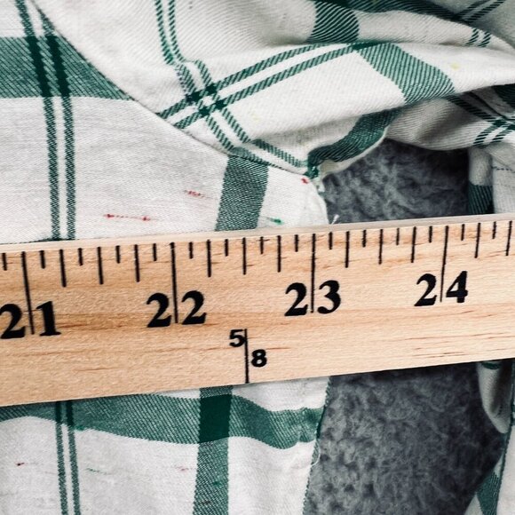 Talbots Womens Top Extra Large Cream Green Long Sleeve Button Front Shirt - Picture 6 of 8